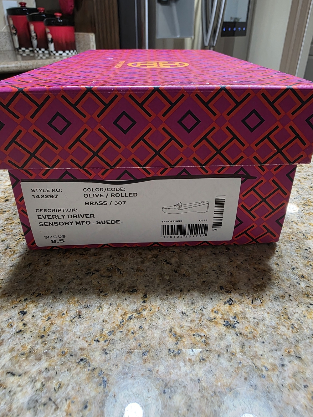 Tory Burch Taupe/Olive Suede Logo Moccasin Loafers - Picture 10 of 11